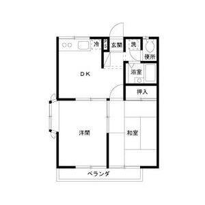 エステートピア・マーメイド(2DK/2階)の間取り写真