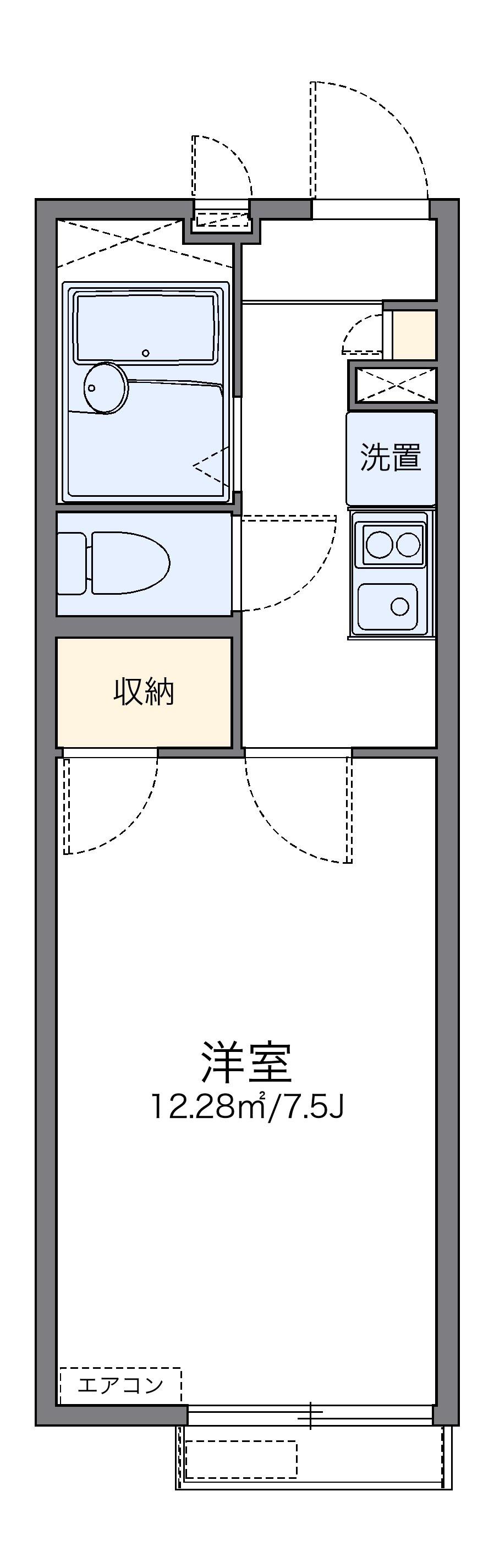 レオパレスマインリーベ(1K/2階)の間取り写真