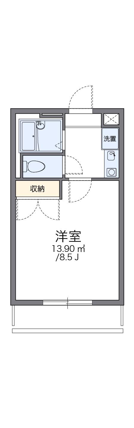レオパレストーワⅢ(1K/1階)の間取り写真