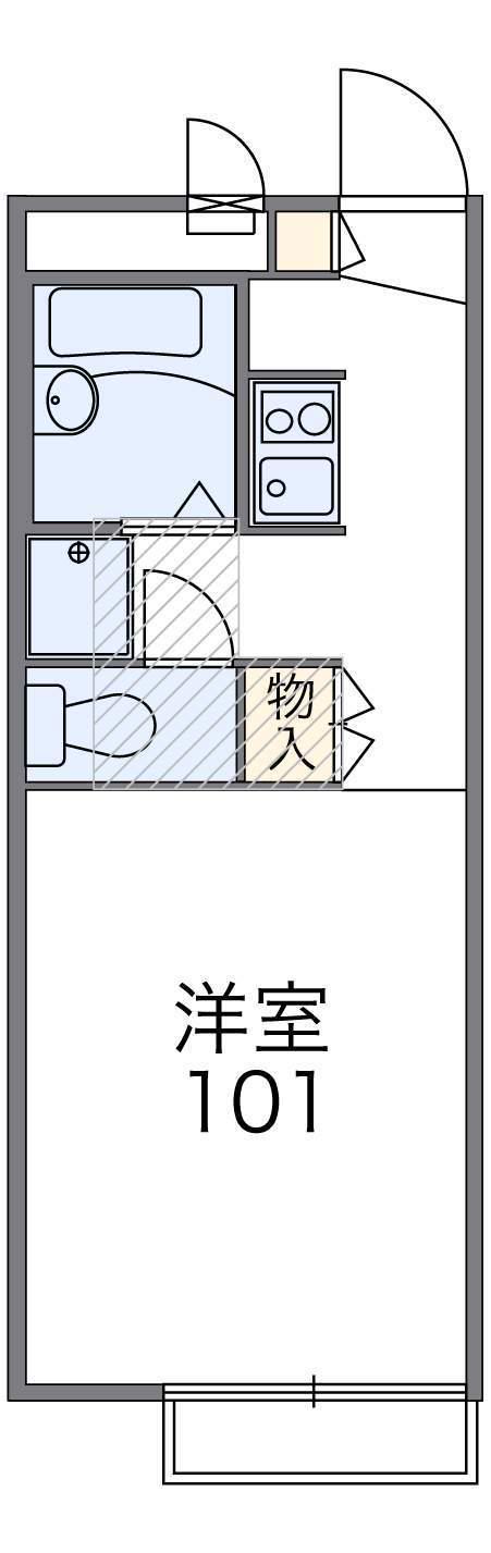 レオパレスソーラーヒルズ(1K/1階)の間取り写真