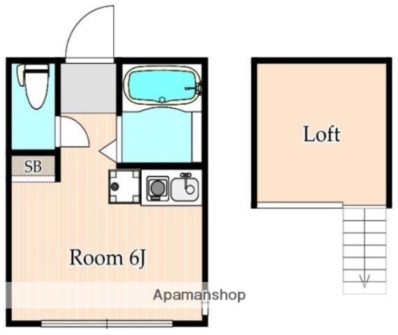 ヒルズ浜町(ワンルーム/2階)の間取り写真