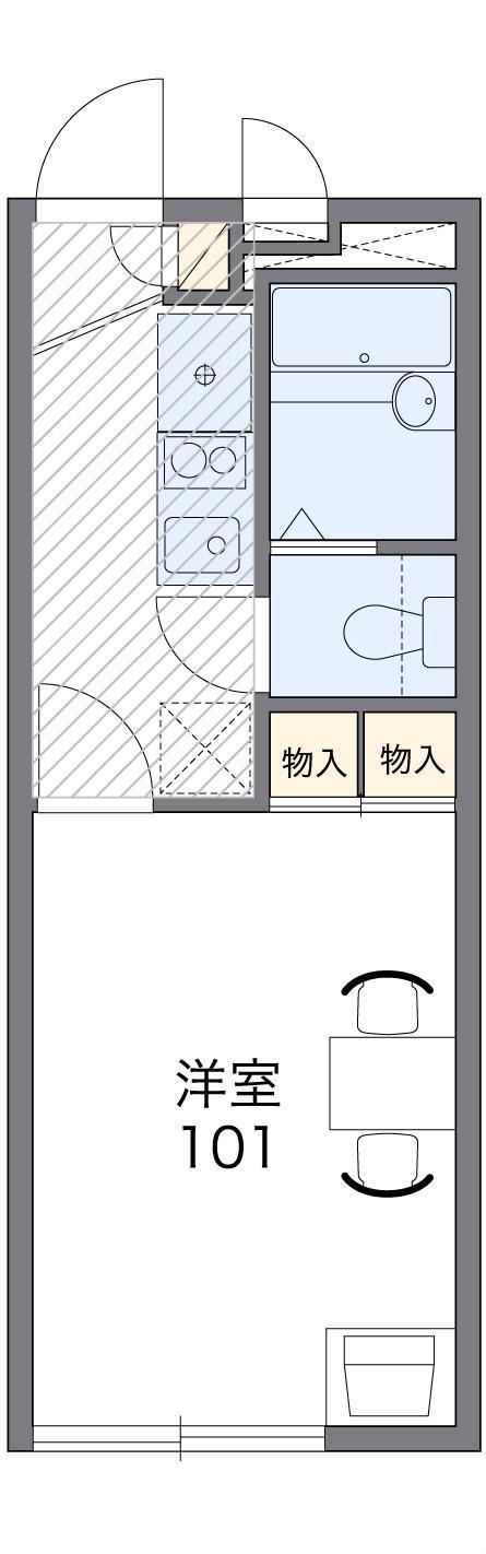 レオパレスサザン茅ヶ崎(1K/2階)の間取り写真