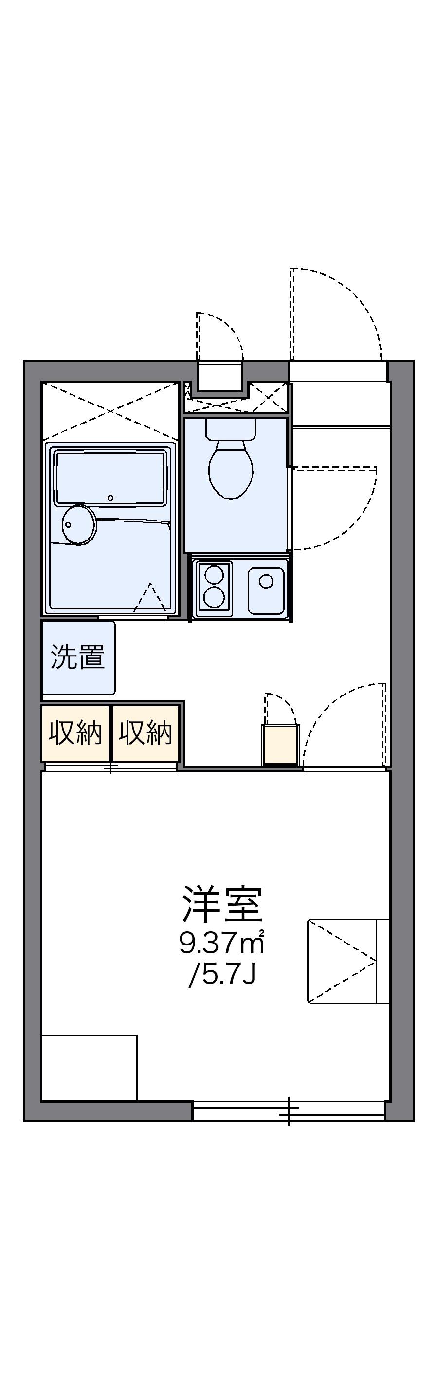 レオパレスツェーンブルグ(1K/1階)の間取り写真