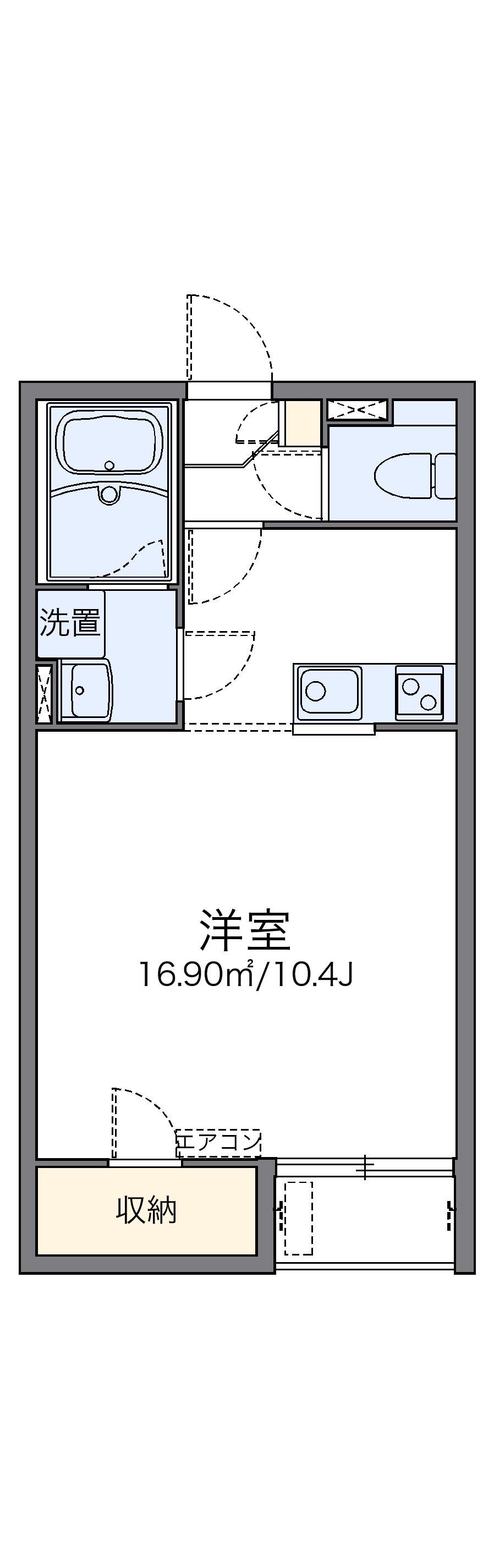 レオネクスト淳(1K/1階)の間取り写真