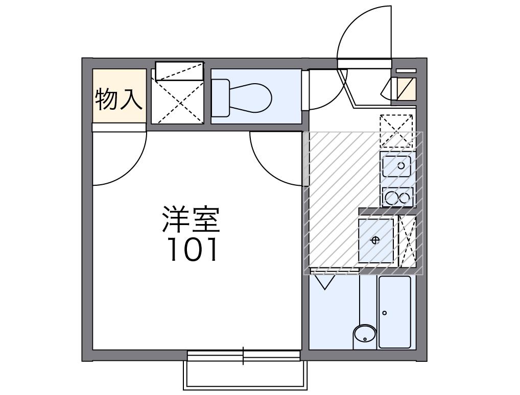 レオパレスアルブル(1K/2階)の間取り写真
