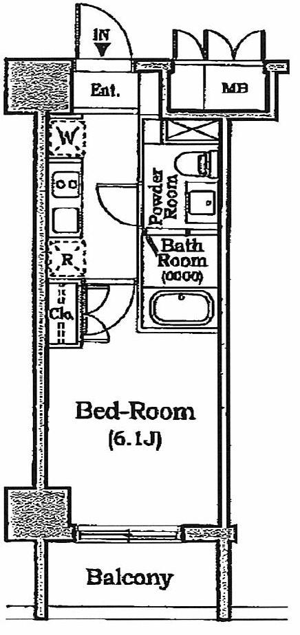 プラウドフラット蒲田Ⅱ(1K/4階)の間取り写真