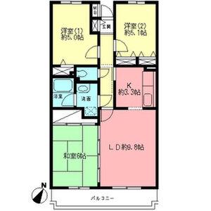 ベルドミール津久井浜(3LDK/3階)の間取り写真