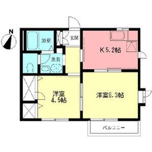 ドミール臼井(2K/2階)の間取り写真