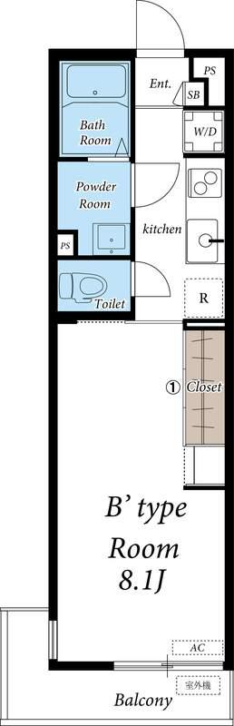 リブリ・小町(1K/2階)の間取り写真