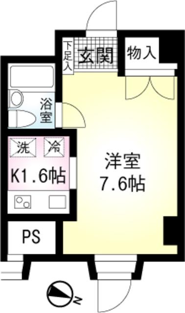 ウィステリアヒルズ(ワンルーム/6階)の間取り写真
