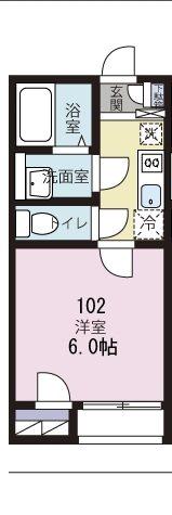 シャルム藤沢(1K/1階)の間取り写真