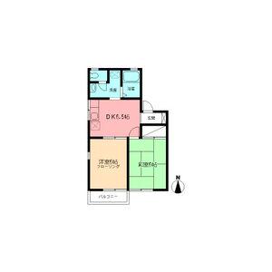 アベニュー湘南(2DK/2階)の間取り写真