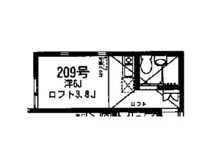 ユナイトステージ鹿島田ライフテリア(ワンルーム/2階)の間取り写真