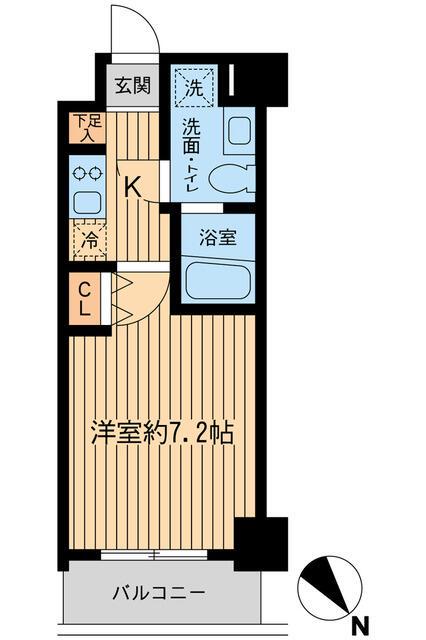 レジディア本厚木(1K/7階)の間取り写真