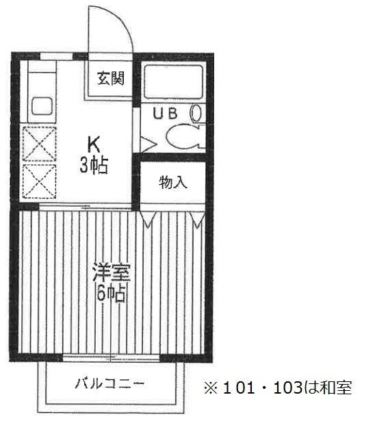 プチトマト(1K/2階)の間取り写真