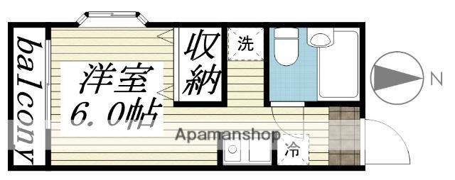 メゾン・ド・フレシール(ワンルーム/3階)の間取り写真