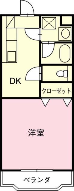 グリーンハイムIII(1K/1階)の間取り写真