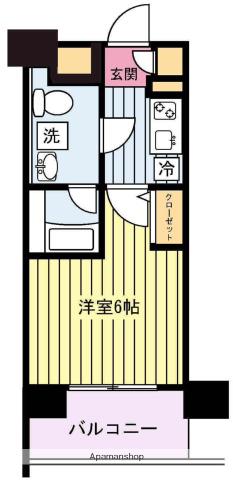メインステージ川崎ウエスト(1K/4階)の間取り写真