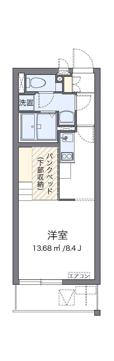 ミランダカンパニュラ(ワンルーム/1階)の間取り写真