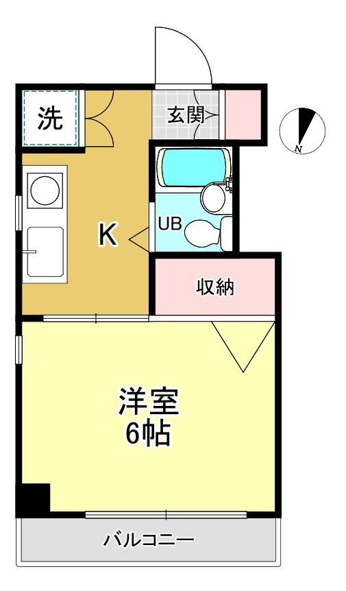 エステート浦賀(1K/2階)の間取り写真