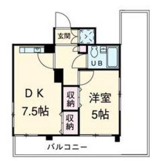 エステート浦賀(1DK/4階)の間取り写真