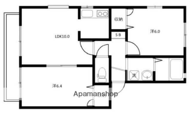 インベストメント高森2(2LDK/2階)の間取り写真