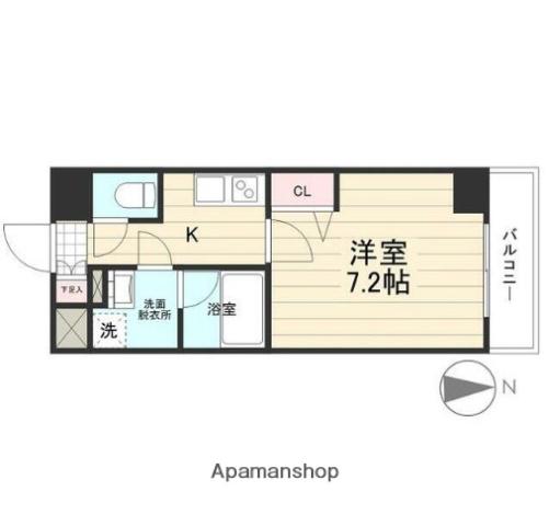 AZEST川崎大師Ⅱ(1K/1階)の間取り写真