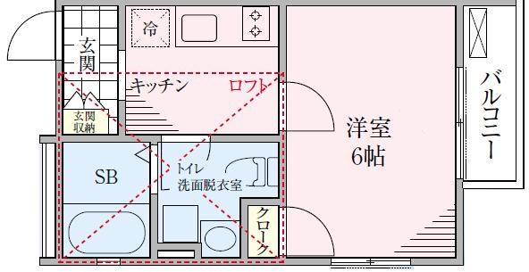 レルム頼(1K/3階)の間取り写真