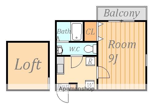 マルル追浜本町(1K/2階)の間取り写真