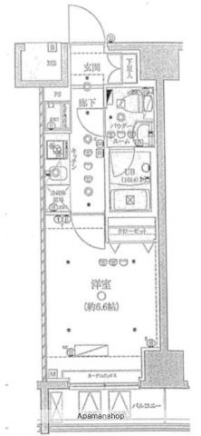 GENOVIA横浜関内2 SKYGARDEN(1K/11階)の間取り写真