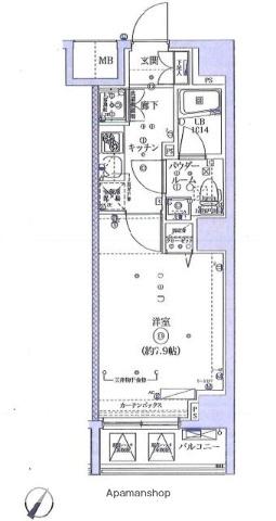 SQUARE CITY YOKOHAMA SHINKOYASU(1K/2階)の間取り写真