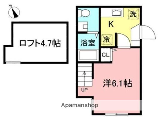 クローバーヒルズ追浜(1K/1階)の間取り写真