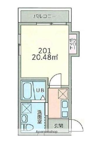 FIORE三ッ沢(1K/2階)の間取り写真