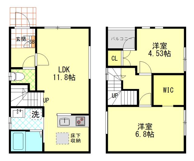 下宮田住宅（二世帯住宅）Ｂ(2LDK)の間取り写真
