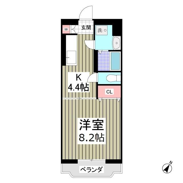 リュミエールⅡ(1K/1階)の間取り写真