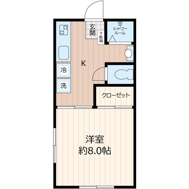 南矢名PRIMEPLACE(1K/1階)の間取り写真