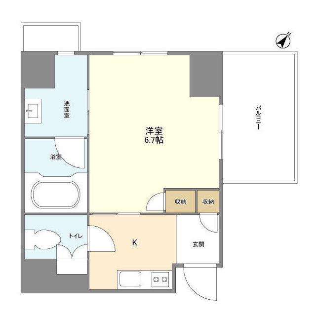 オーキッドレジデンス品川(1K/5階)の間取り写真