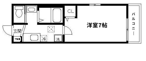 ガーデン植幸(1K/1階)の間取り写真