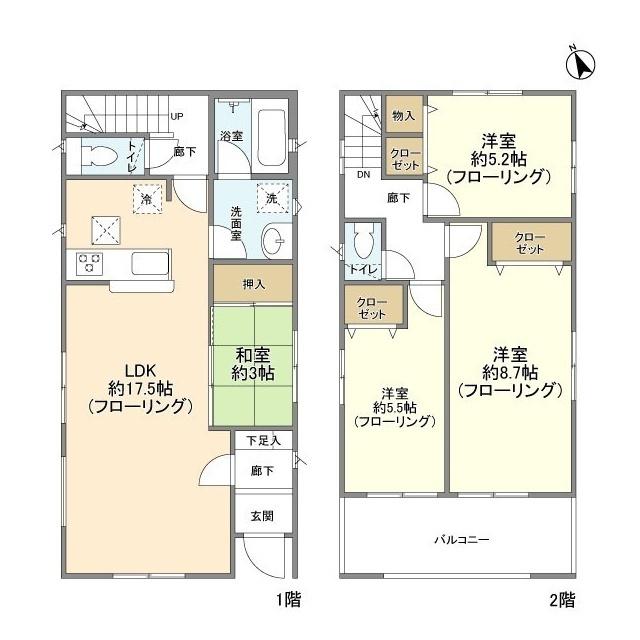 江ノ島電鉄 鵠沼駅 徒歩5分 2階建 築5年(4LDK)の間取り写真