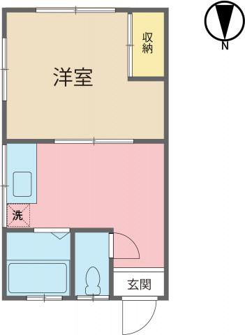 原田アパート(1K/2階)の間取り写真