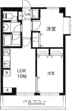 COMS1(2LDK/2階)の間取り写真