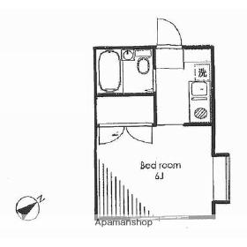 若葉ハウス(1K/2階)の間取り写真
