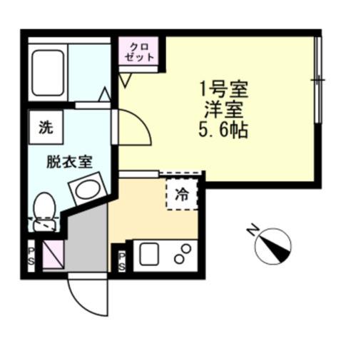 ベイルーム川崎平間(1K/3階)の間取り写真