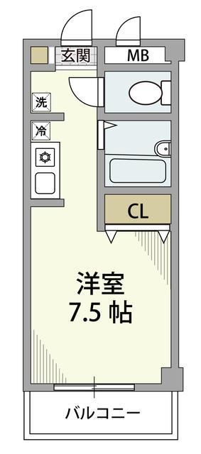 湘南ABS1(1K/3階)の間取り写真