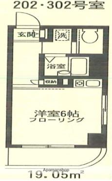 ベアーズ湘南(ワンルーム/2階)の間取り写真