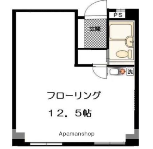根岸線 新杉田駅 徒歩5分 4階建 築29年(ワンルーム/2階)の間取り写真