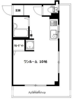塩谷ビル(ワンルーム/2階)の間取り写真