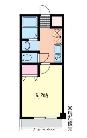 カーサアルボリーズ茅ヶ崎(1K/2階)の間取り写真