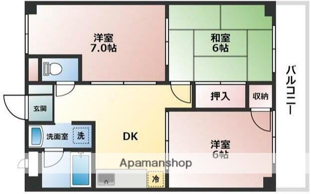 コートリヴェール(3DK/5階)の間取り写真