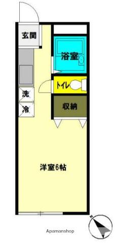 ハイツ長寿A(ワンルーム/1階)の間取り写真